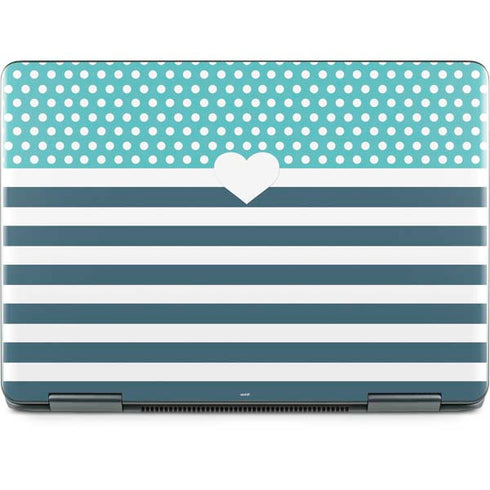 Polka Dots and Stripes Heart in Blue Notebook 9 Pro 13in (2017) Skin